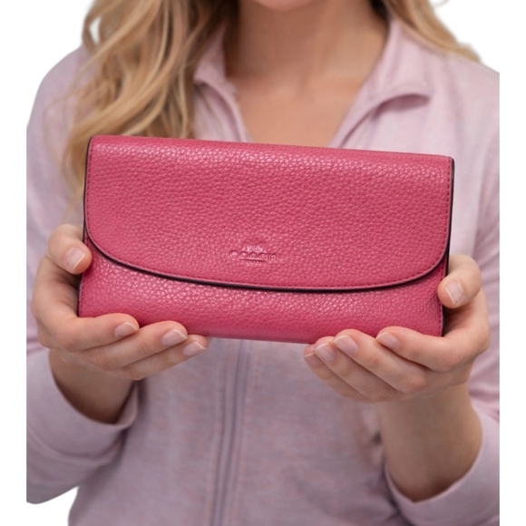 Coach Handbags - Repair/Project Coach Pebbled Leather Long Wallet Pink  | Read